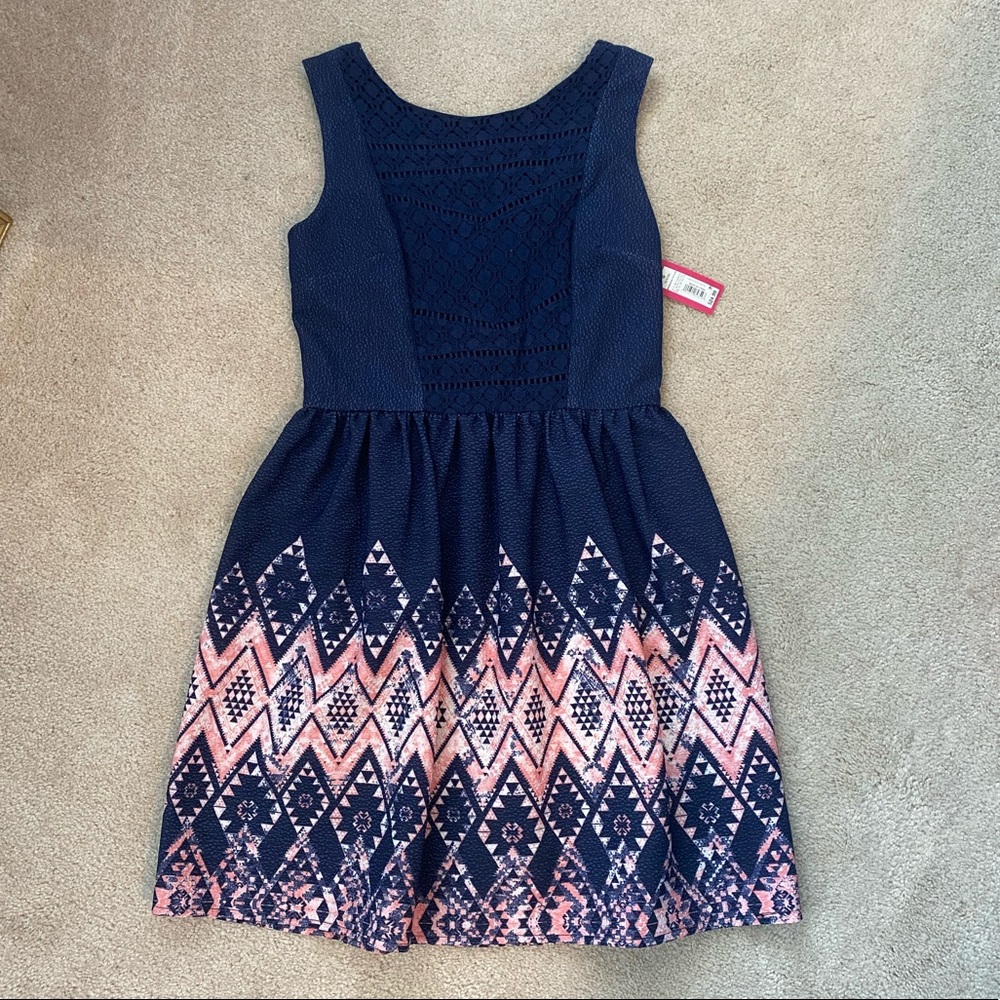 NWT Pink and Navy Xhiliration dress size Small